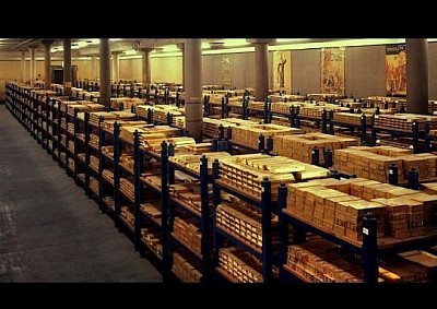 Secure vault storage facility for refined gold bullion
